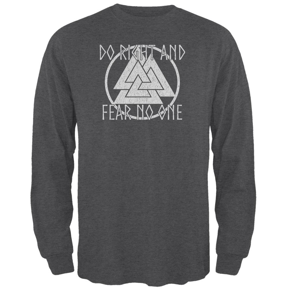 Do Right Fear No One Valknut Viking Odin Mens Long Sleeve T Shirt Men's Long Sleeves Old Glory 2XL Black
