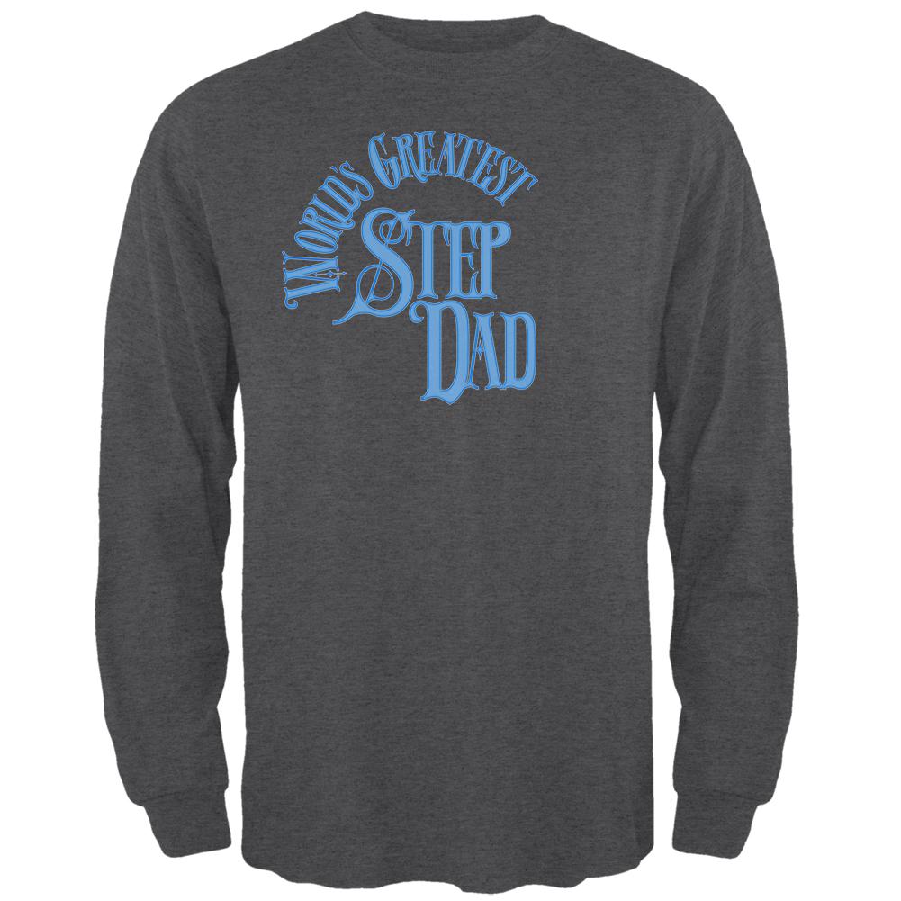 World's Greatest Step Dad Mens Long Sleeve T Shirt Men's Long Sleeves Old Glory 2XL Black