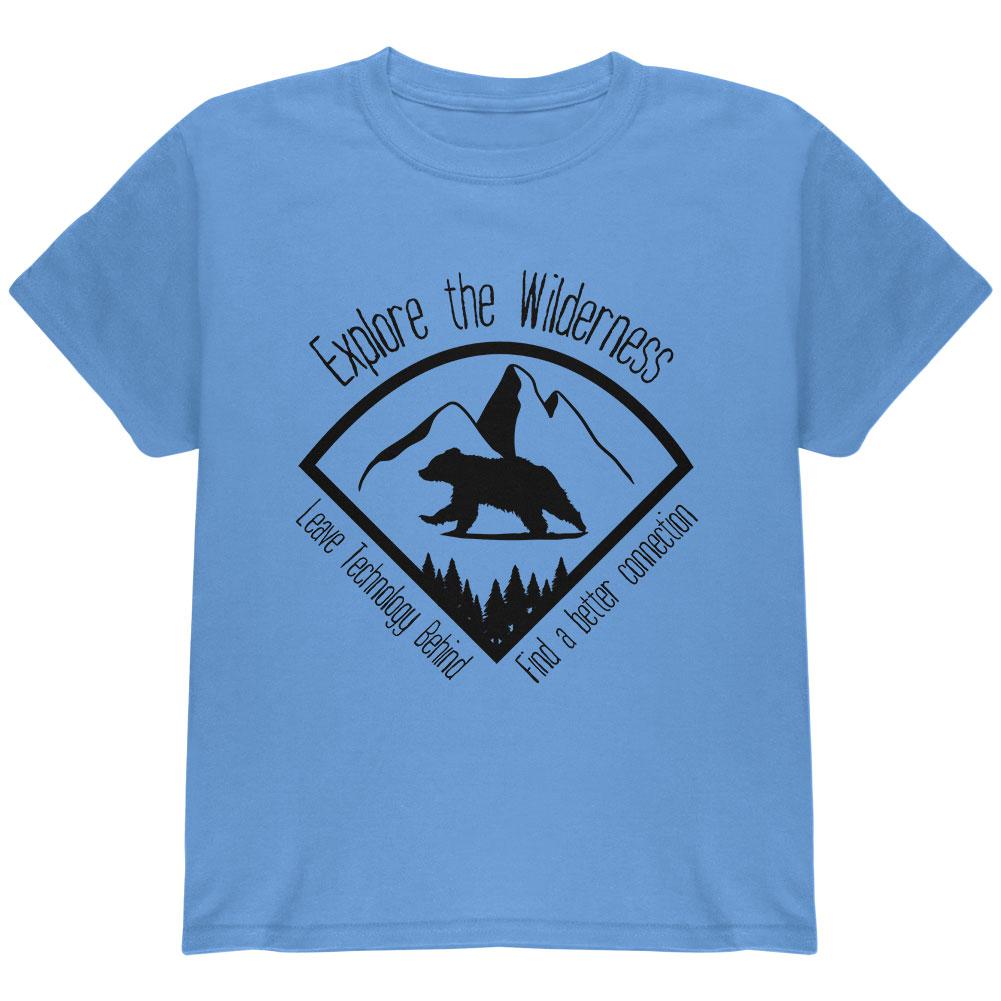 Explore The Wilderness No Wifi Better Connection Youth T Shirt Youth T-Shirts Old Glory LG Blue