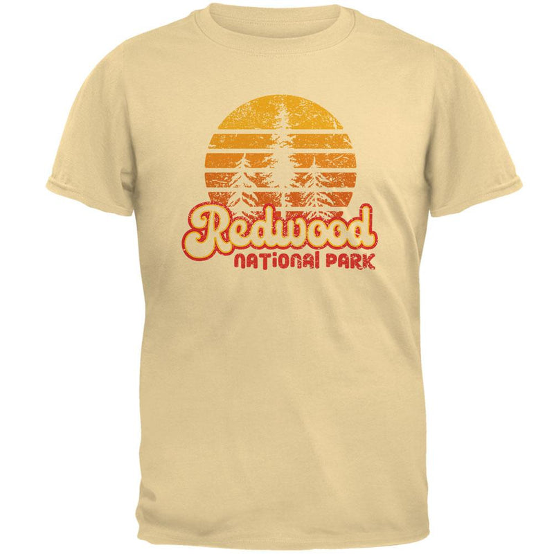 National Park Retro 70s Sunset Redwood Mens T Shirt Men's T-Shirts Old Glory 2XL Yellow