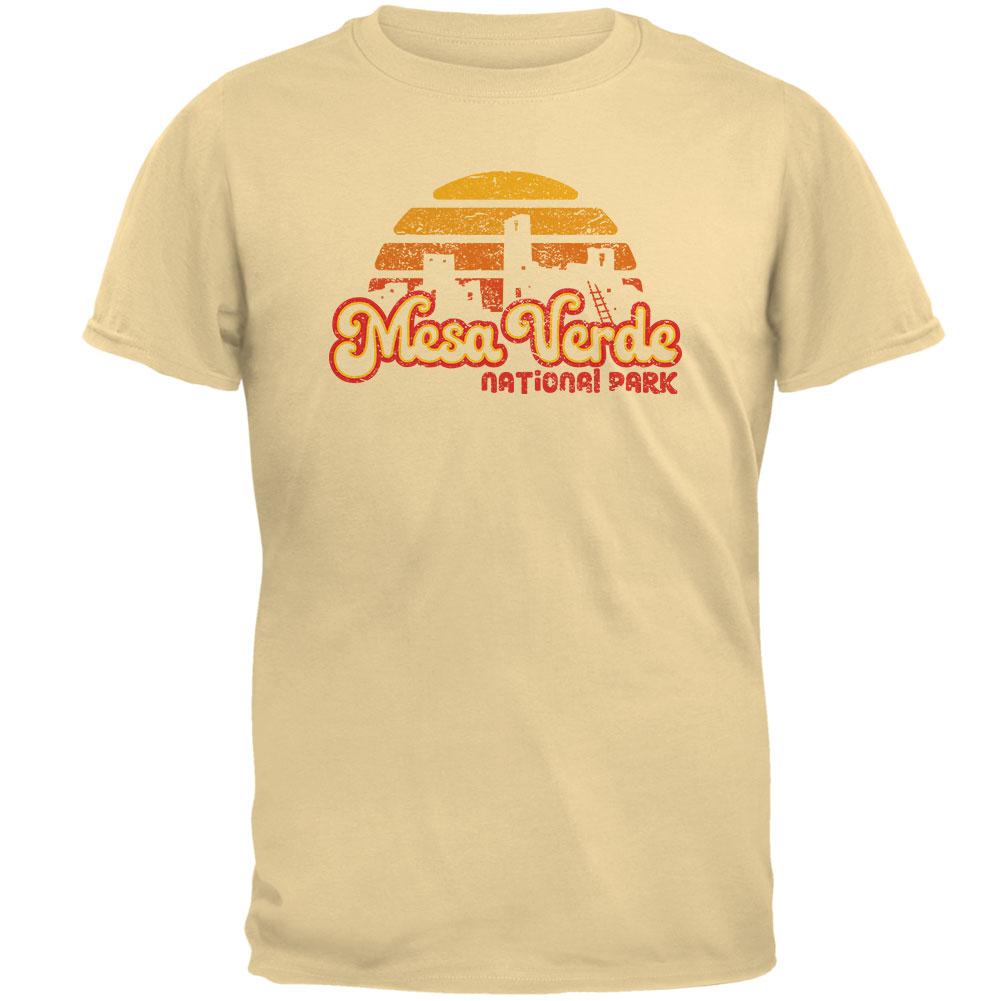 National Park Retro 70s Sunset Mesa Verde Mens T Shirt Men's T-Shirts Old Glory 2XL Yellow