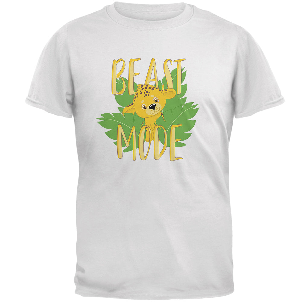 Beast Mode Cute Cheetah Cub Mens T Shirt Men's T-Shirts Old Glory 2XL White