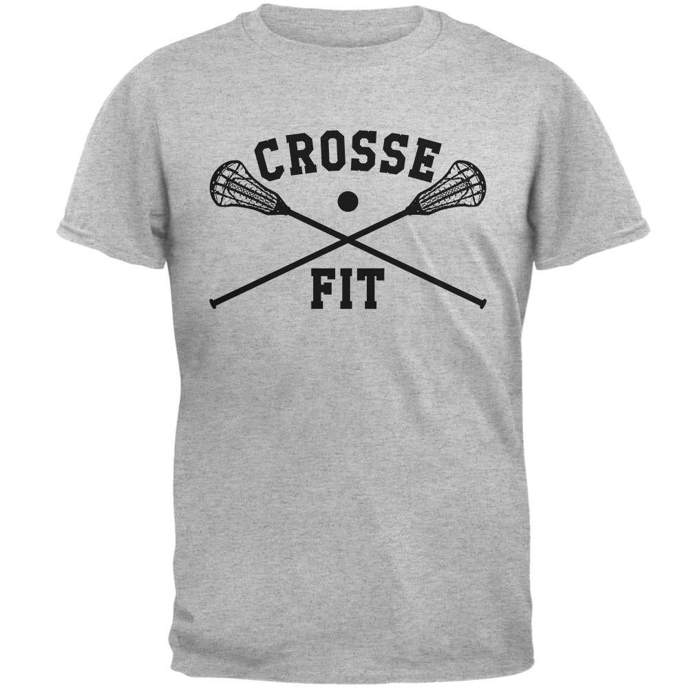 Lacrosse Crosse Fit Mens T Shirt Men's T-Shirts Old Glory 2XL Grey