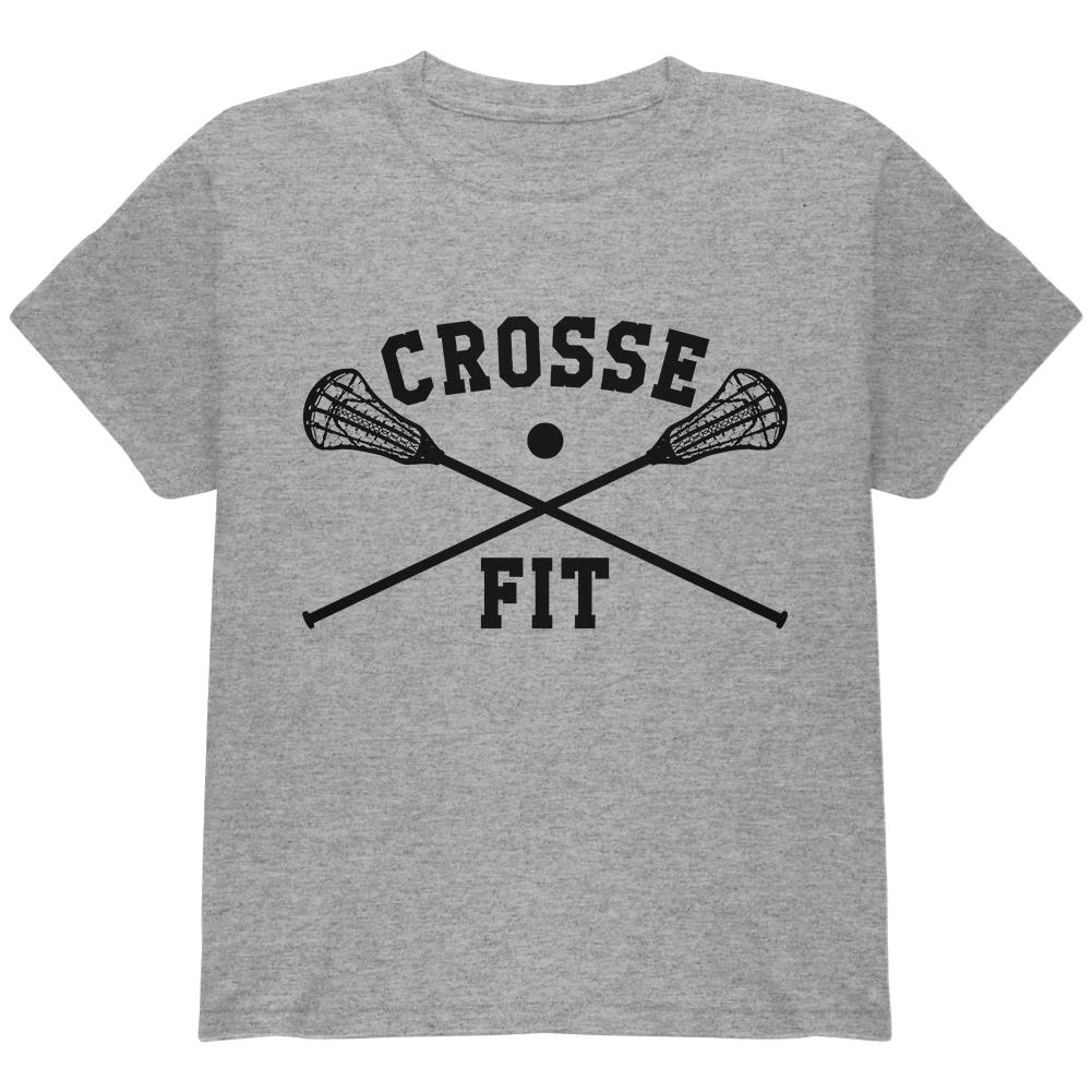 Lacrosse Crosse Fit Youth T Shirt Youth T-Shirts Old Glory LG Grey