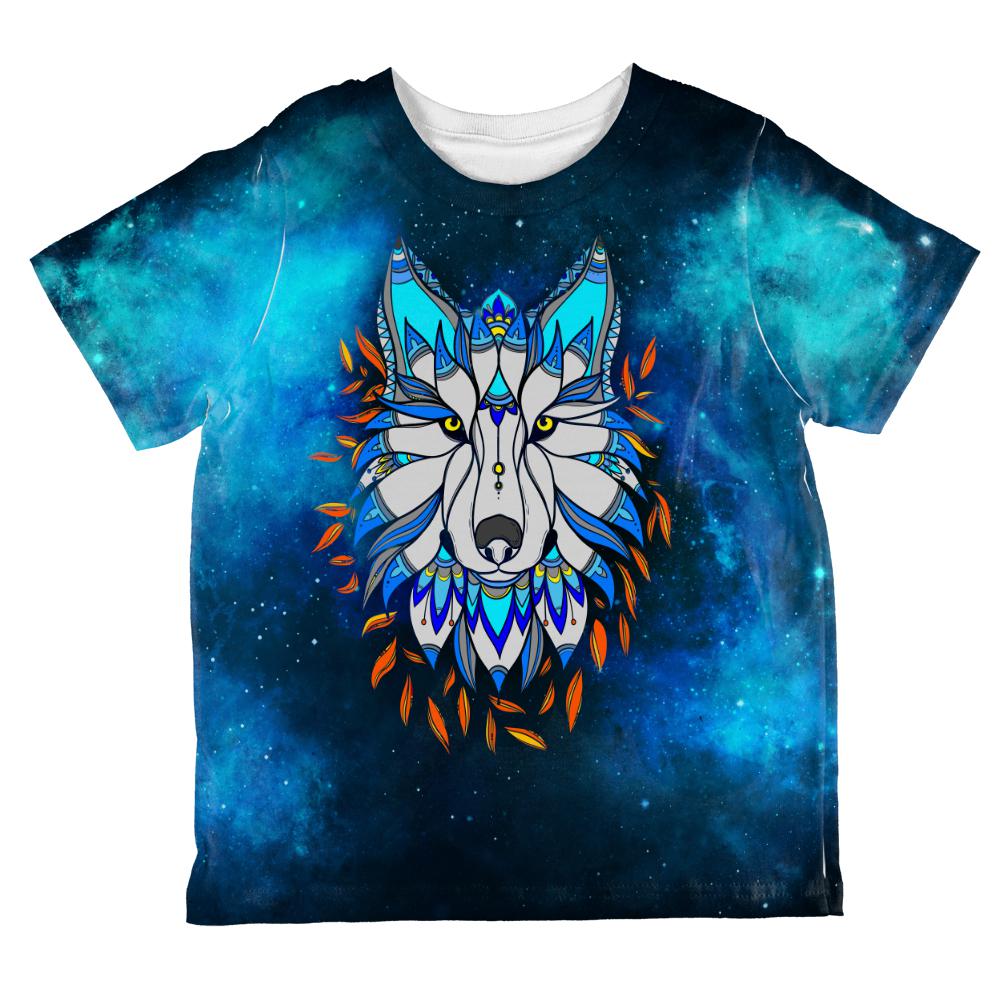 Totem Wolf is my Spirit Animal All Over Toddler T Shirt Toddler T-Shirts Old Glory 2T Multi