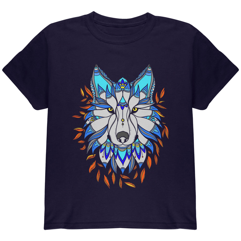 Totem Wolf is my Spirit Animal Youth T Shirt Youth T-Shirts Old Glory YLG Navy