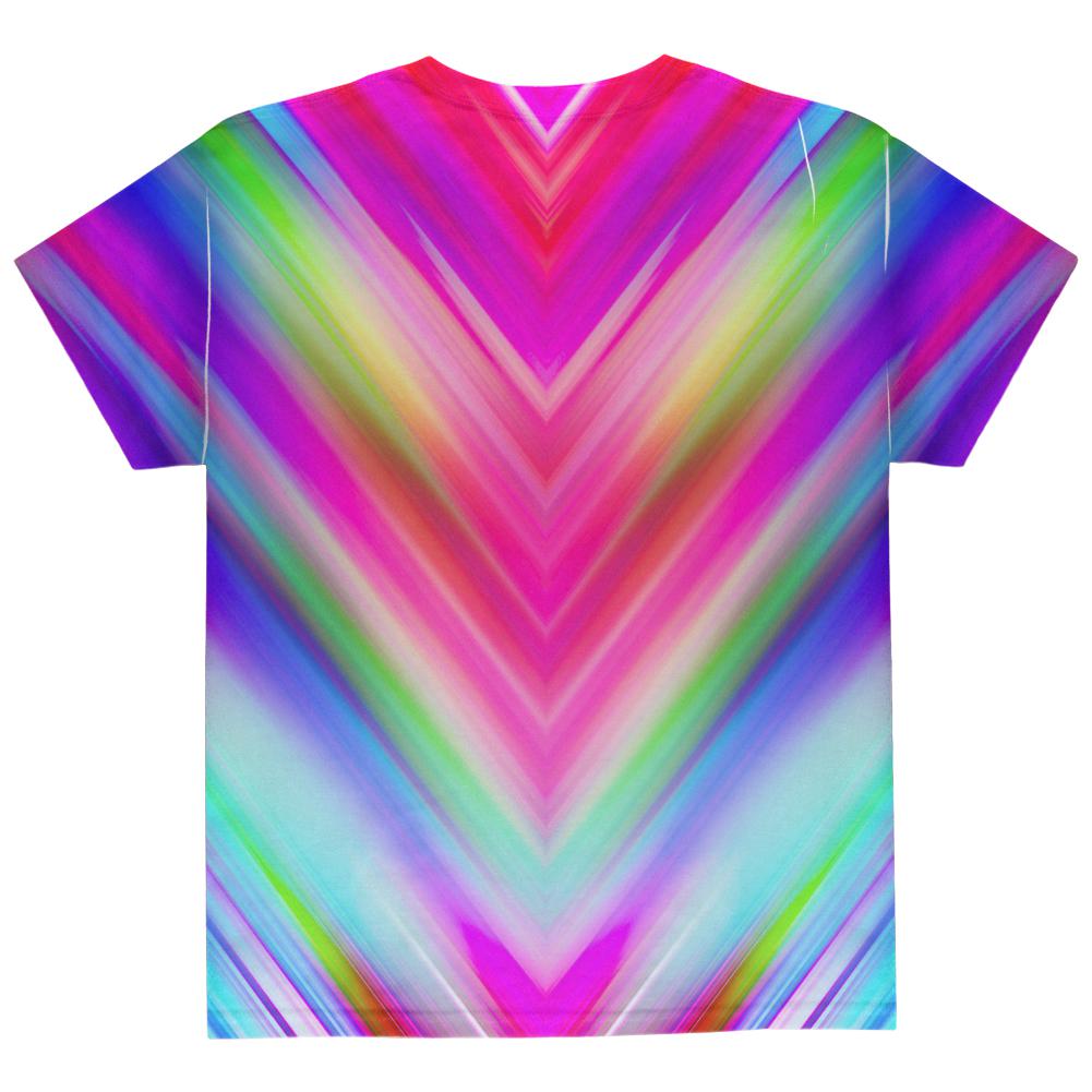 Mirrored Light Beams Pastel Rainbow All Over Youth T Shirt Youth T-Shirts Old Glory