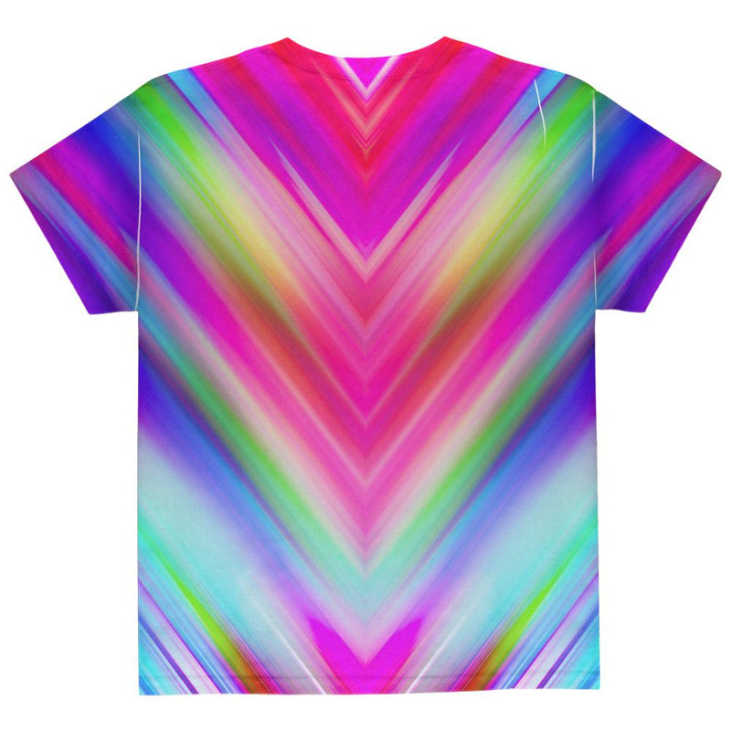 Mirrored Light Beams Pastel Rainbow All Over Youth T Shirt Youth T-Shirts Old Glory