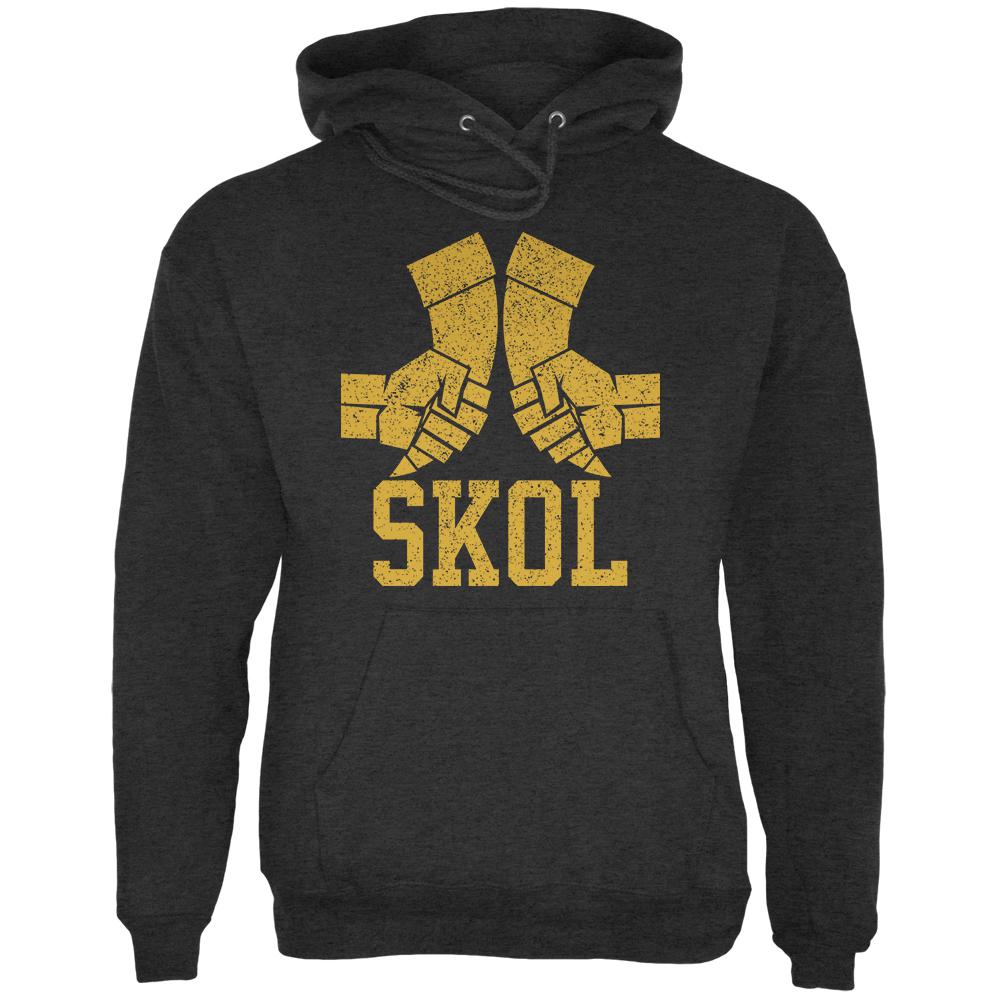Vikings Skol Raised Horns Flagon Mens Hoodie Men's Hoodies Old Glory 2XL Grey