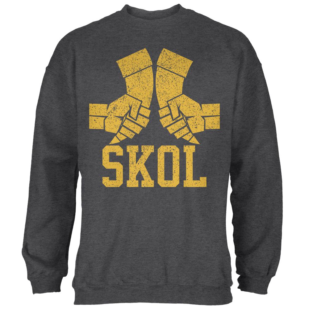Vikings Skol Raised Horns Flagon Mens Sweatshirt Men's Sweatshirts Old Glory 2XL Black