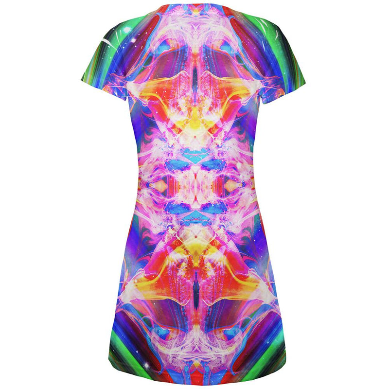 Explore the Multiverse All Over Juniors Beach Cover-Up Dress Juniors Dresses Old Glory