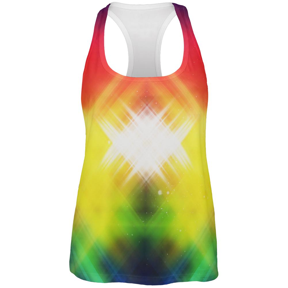 Galaxy Nova 70s Flashback All Over Womens Work Out Tank Top Women's Tank Tops Old Glory 2XL Multi