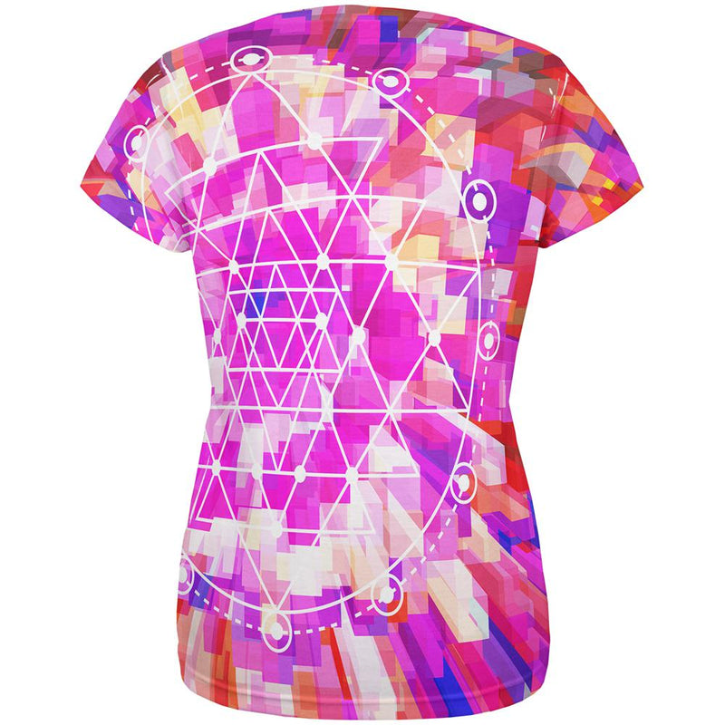 Sri Yantra Sacred Geometry All Over Womens T Shirt Women's T-Shirts Old Glory