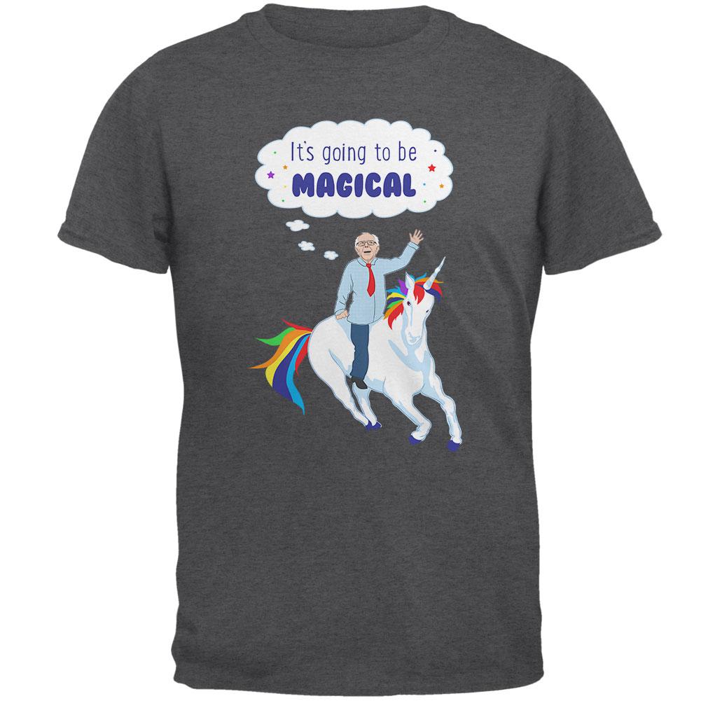 Election 2020 Bernie Sanders is Magical Unicorn Mens T Shirt Men's T-Shirts Old Glory 2XL Grey