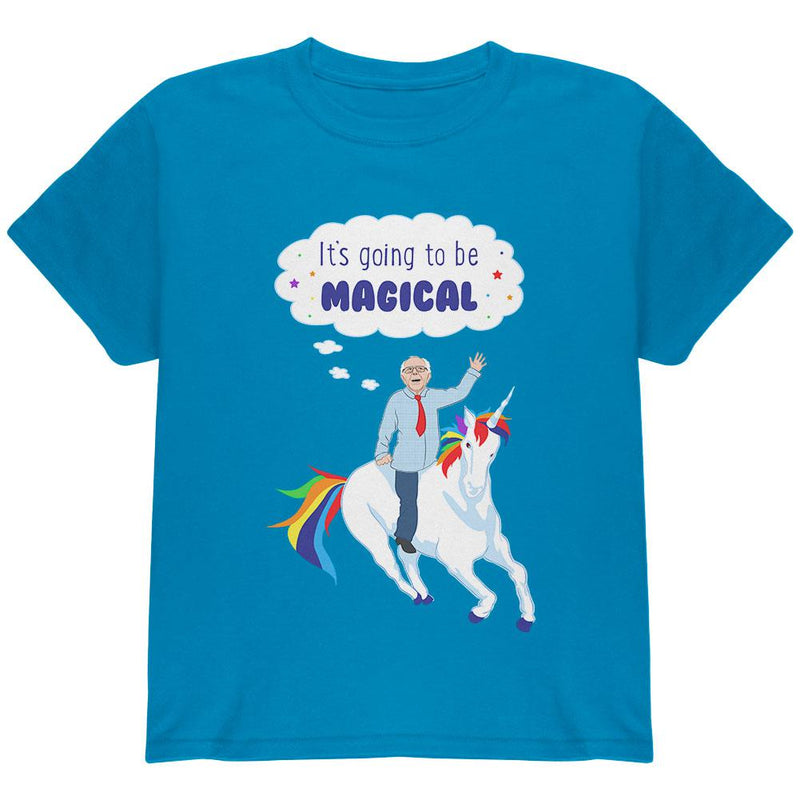 Election 2020 Bernie Sanders is Magical Unicorn Youth T Shirt Youth T-Shirts Old Glory LG Blue