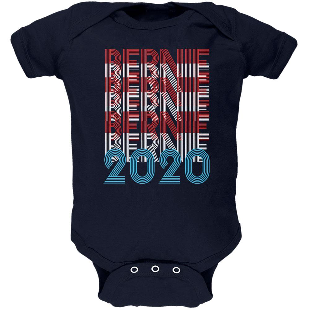 Election 2020 Bernie Sanders Vintage Style Overlap Soft Baby One Piece Baby One Piece Old Glory 0-3M Navy