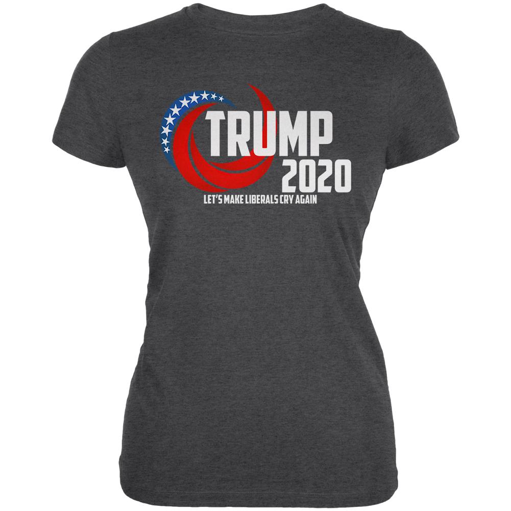 Election 2020 Re-Elect Trump Make Liberals Cry Again Juniors Soft T Shirt Juniors T-Shirts Old Glory SM Black