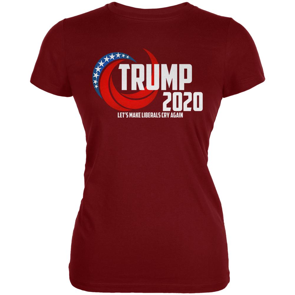 Election 2020 Re-Elect Trump Make Liberals Cry Again Juniors Soft T Shirt Juniors T-Shirts Old Glory SM Red