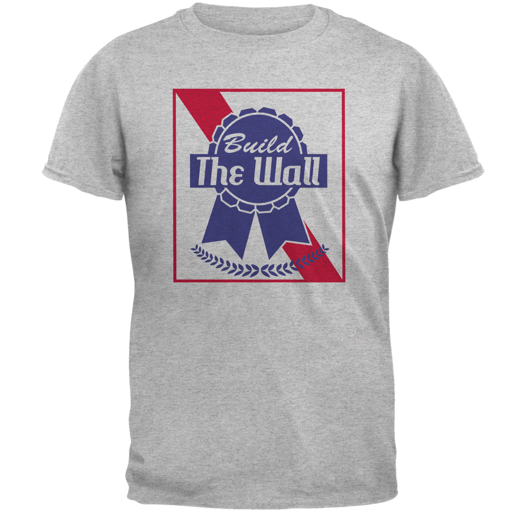 President Donald Trump Build the Wall Mens T Shirt Men's T-Shirts Old Glory 2XL Heather