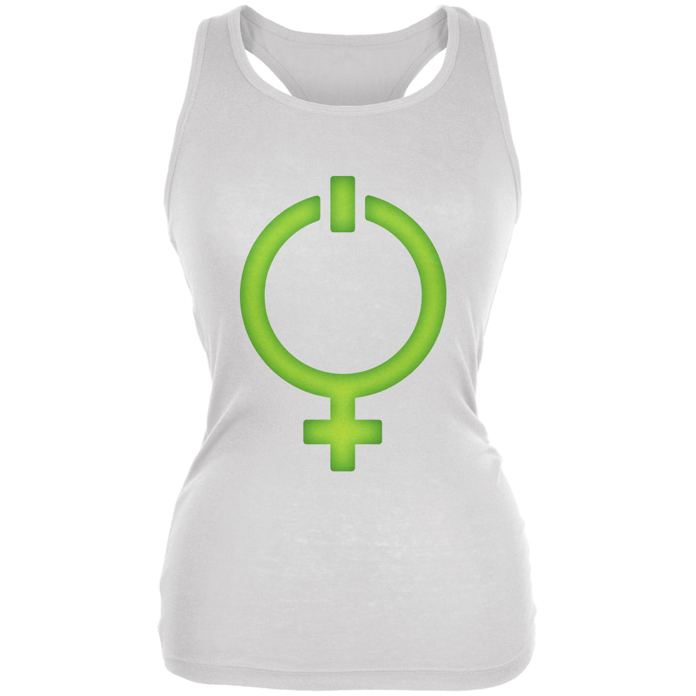 Feminism Girl Power Symbol Juniors Soft Tank Top Juniors Tank Tops Old Glory 2XL White