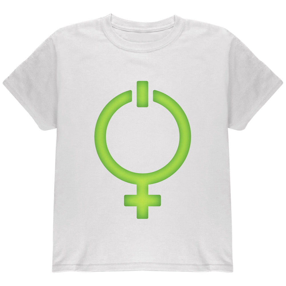Feminism Girl Power Symbol Youth T Shirt Youth T-Shirts Old Glory YLG White