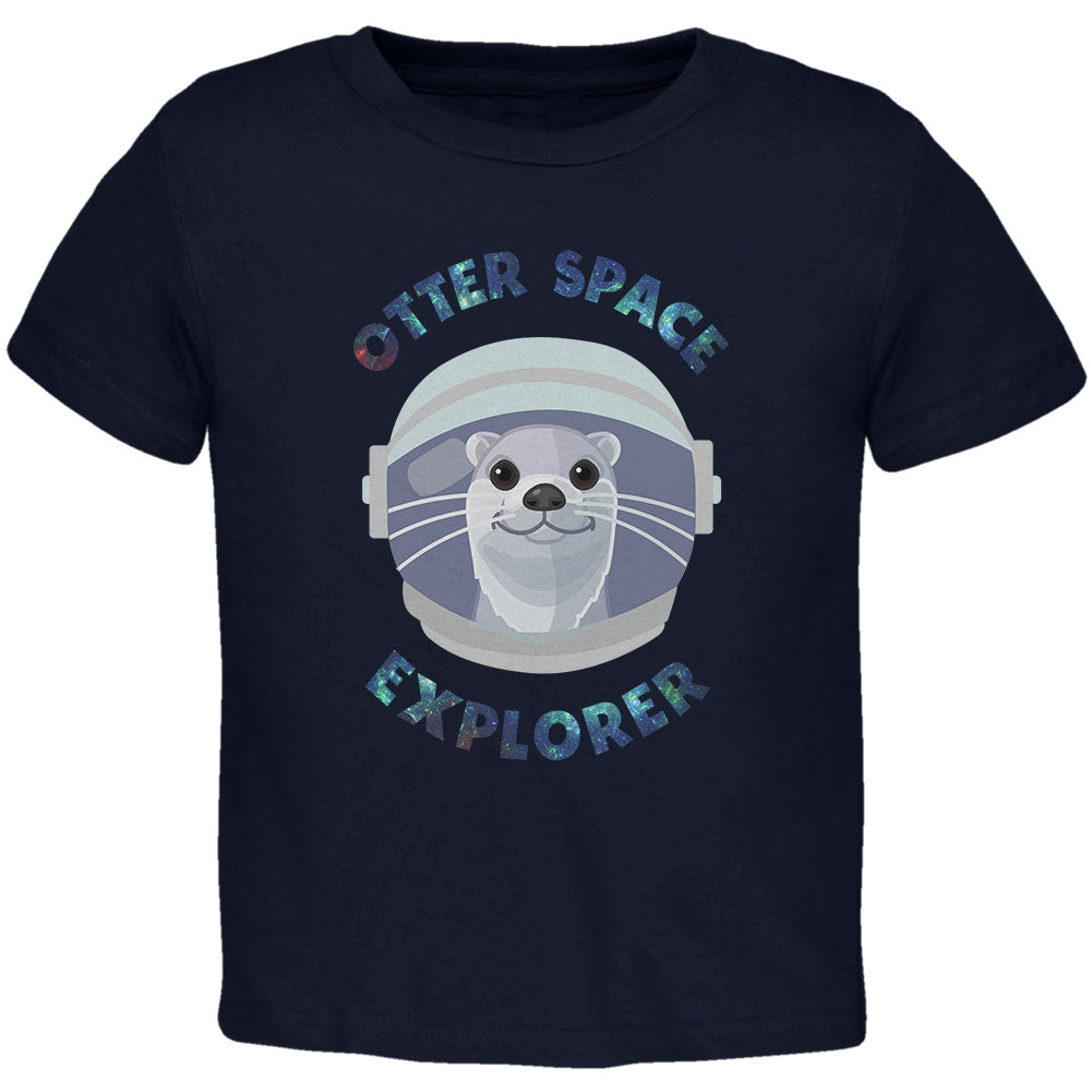 Otter Outer Space Explorer Cute Toddler T Shirt Toddler T-Shirts Old Glory 2T Navy