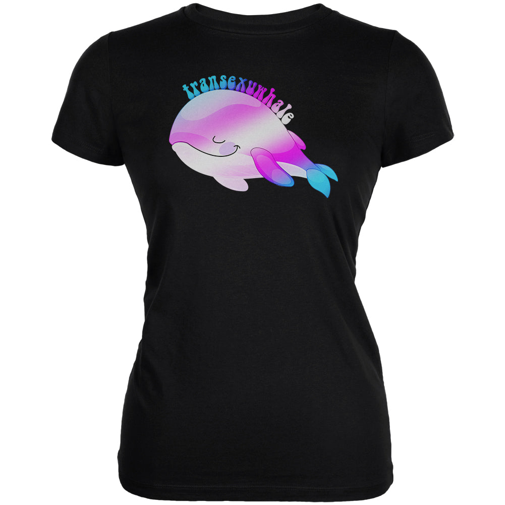 LGBT Transexuwhale Whale Pun Juniors Soft T Shirt Juniors T-Shirts LGBT 2XL Black