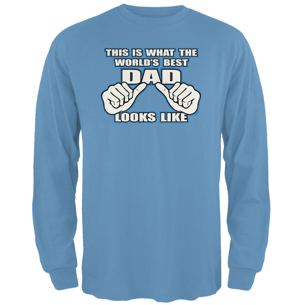 This Is What The Worlds Best Dad Looks Like Mens Long Sleeve T Shirt Men's Long Sleeves Father's Day 2XL Carolina Blue