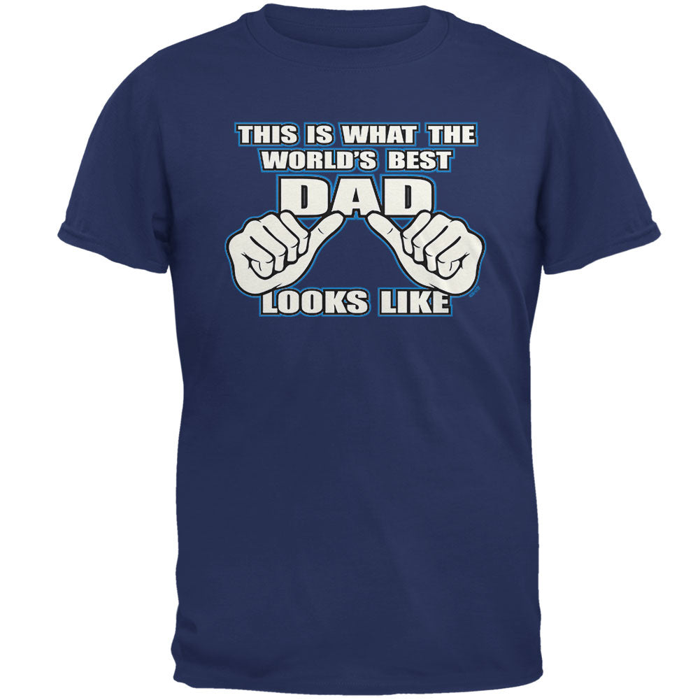This Is What The Worlds Best Dad Looks Like Mens T Shirt Men's T-Shirts Father's Day 2XL Metro Blue