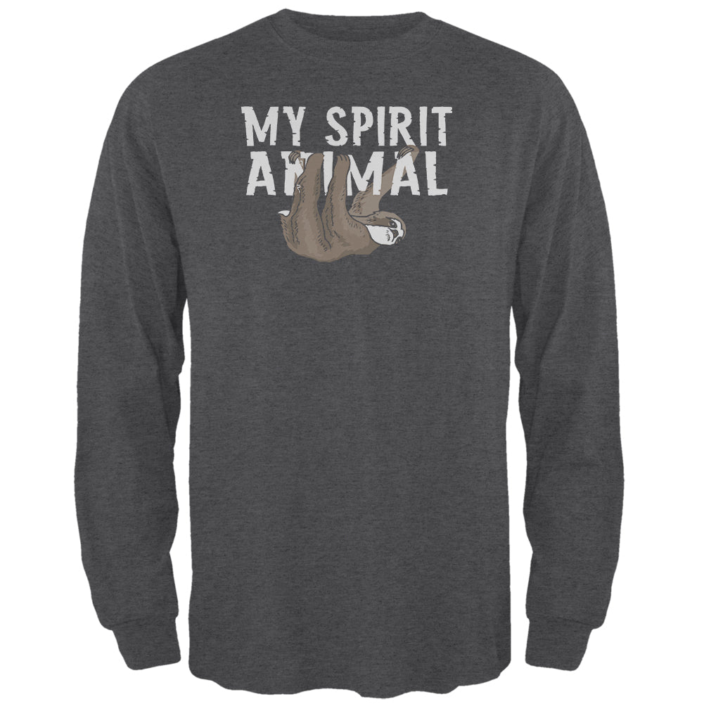 Sloth is My Spirit Animal Mens Long Sleeve T Shirt Men's Long Sleeves Old Glory 2XL Black