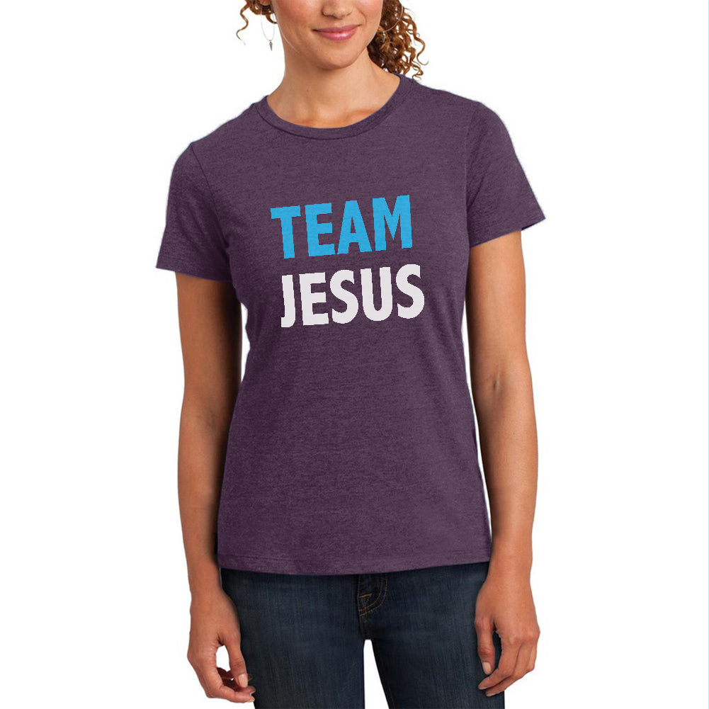 Team Jesus Womens Soft Heather T Shirt Women's T-Shirts Old Glory 2XL Purple