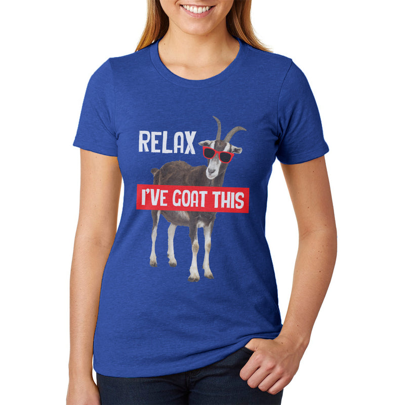 Relax I've Goat Got This Juniors Soft Heather T Shirt Juniors T-Shirts Old Glory 2XL Royal