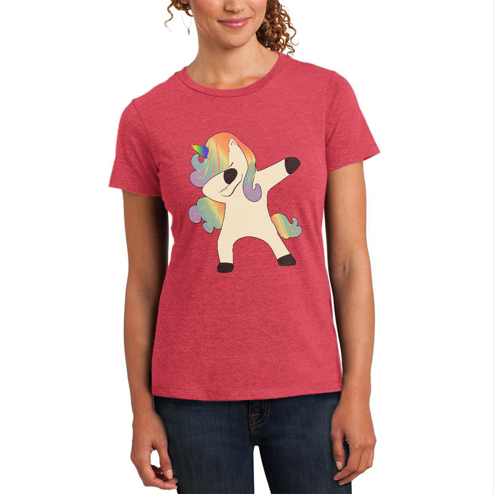 Dabbing Unicorn Womens Soft Heather T Shirt Women's T-Shirts Old Glory 2XL Watermelon