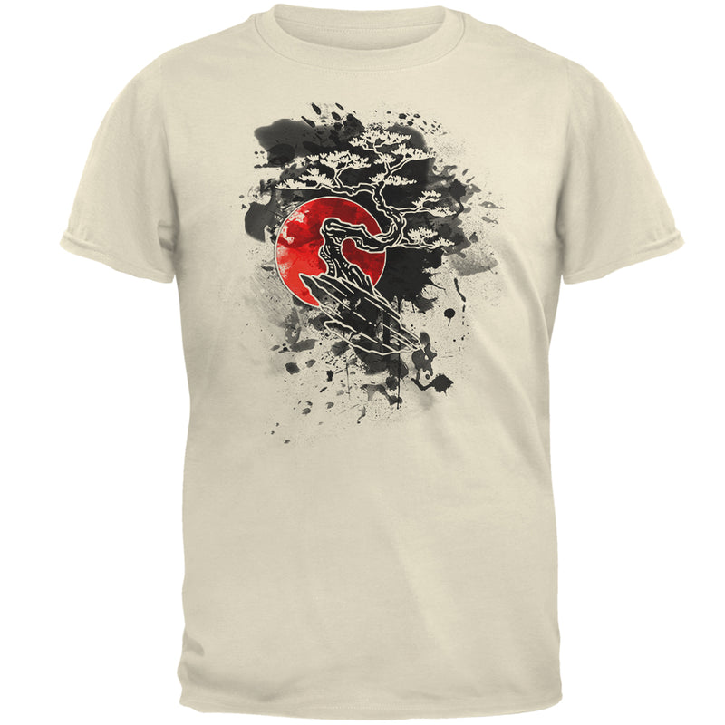 Japanese Bonsai Tree Ink Splatter Mens T Shirt Men's T-Shirts global 2XL Natural