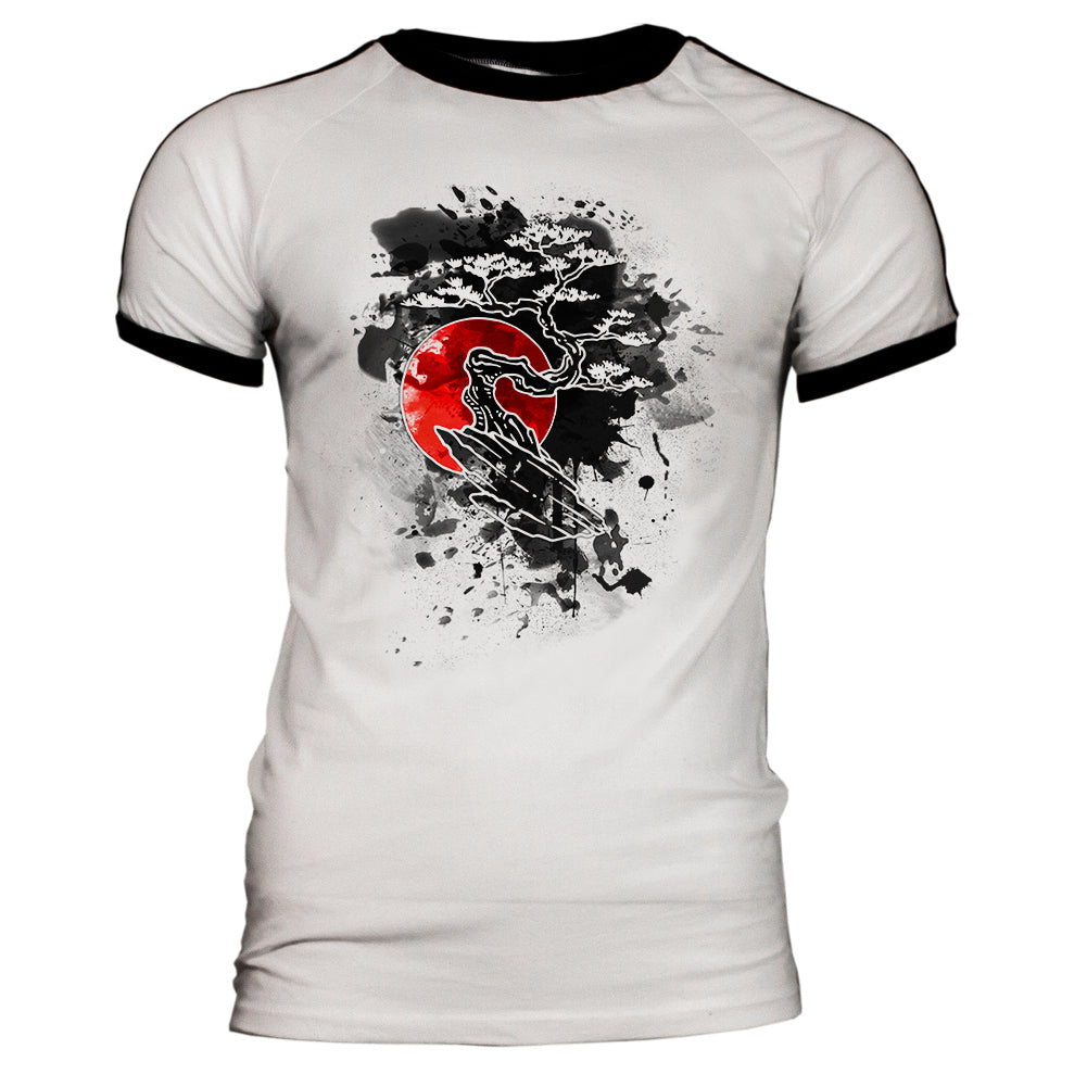 Japanese Bonsai Tree Ink Splatter Mens Soccer Jersey T Shirt Men's T-Shirts global 2XL White-Black