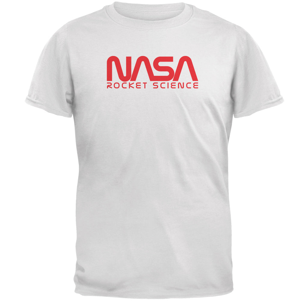 NASA Worm Rocket Science Mens T Shirt Men's T-Shirts Old Glory 2XL White