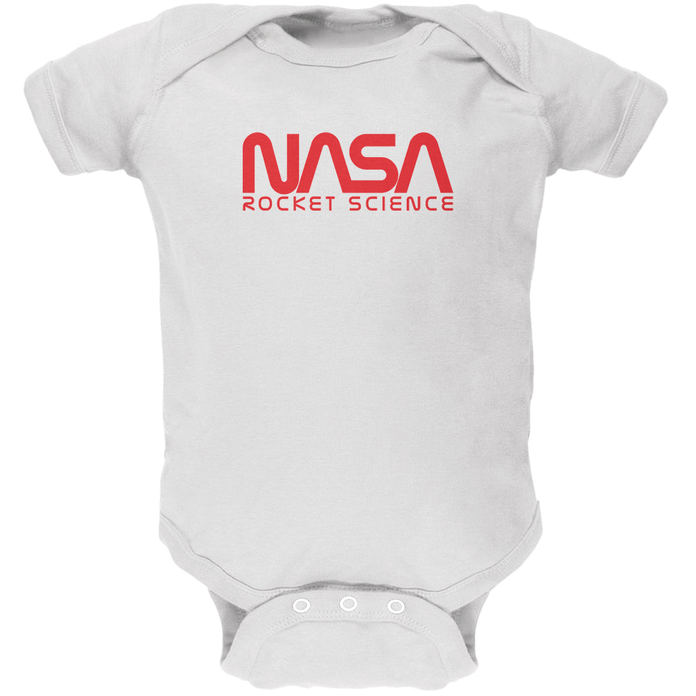 NASA Worm Rocket Science Soft Baby One Piece Baby One Piece Old Glory 0-3M White