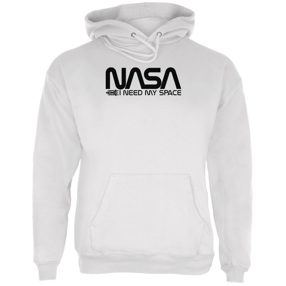 NASA Worm I Need My Space Mens Hoodie Men's Hoodies Old Glory LG White