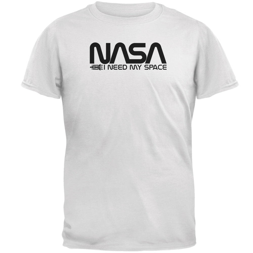 NASA Worm I Need My Space Mens T Shirt Men's T-Shirts Old Glory 2XL White