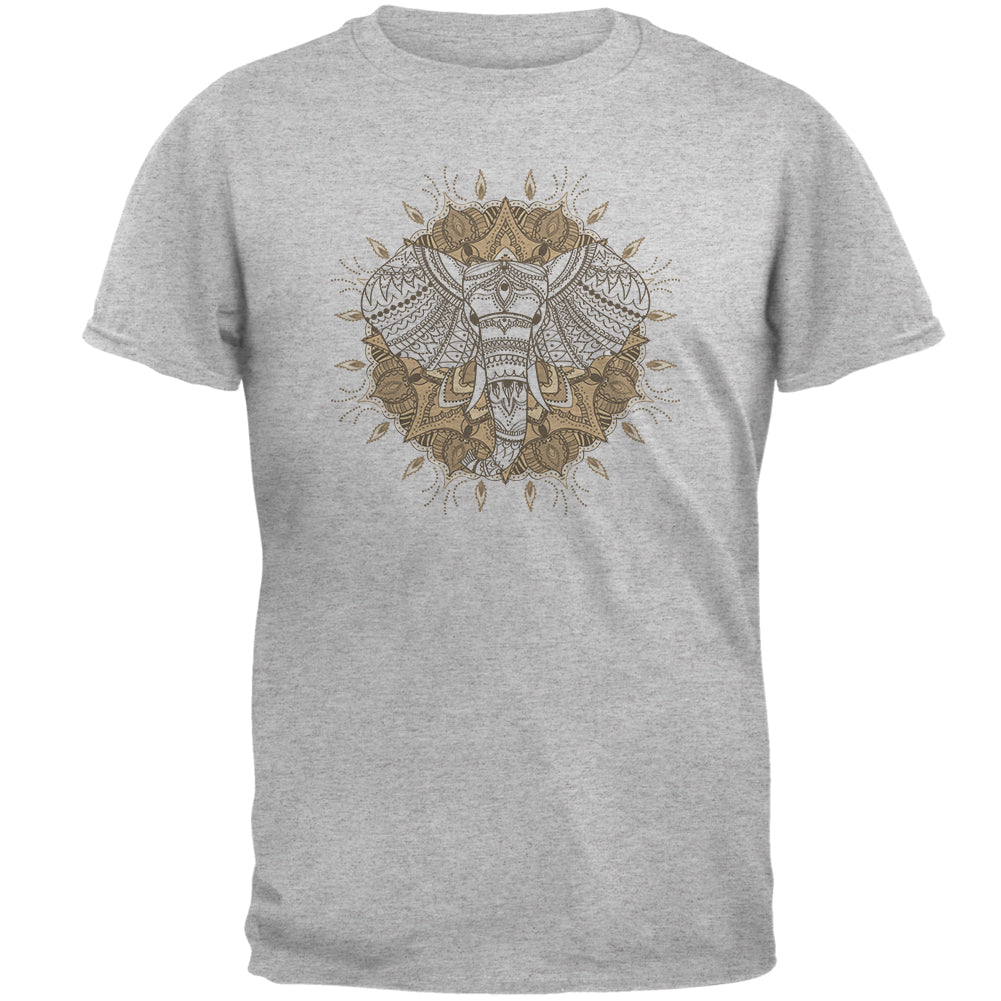 Henna Mandala Elephant Mens T Shirt Men's T-Shirts Old Glory 2XL Heather