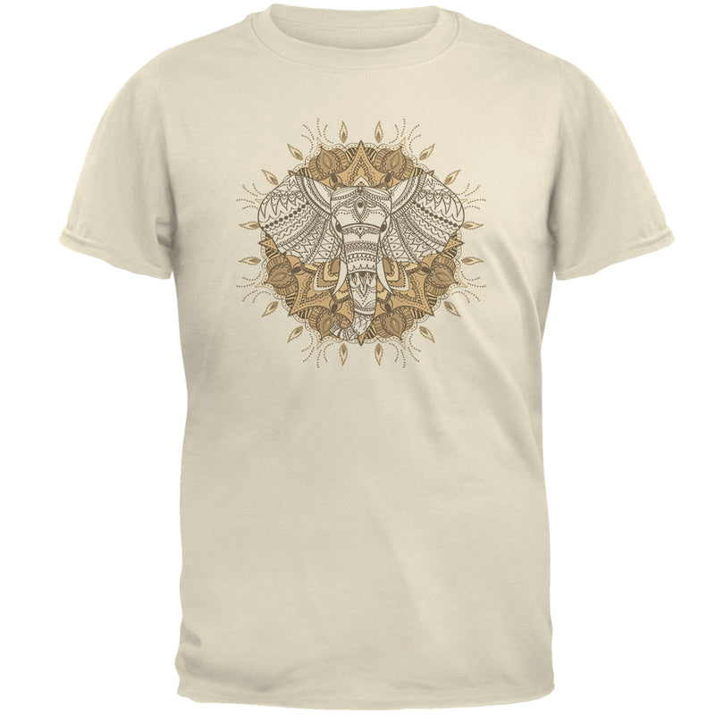 Henna Mandala Elephant Mens T Shirt Men's T-Shirts Old Glory 2XL Natural