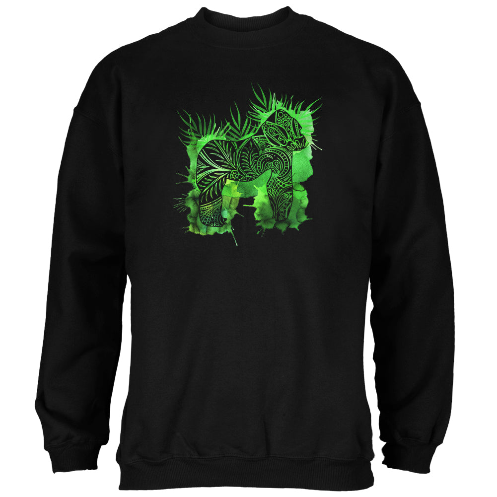 Henna Mountain Gorilla Jungle Splatter Mens Sweatshirt Men's Sweatshirts Old Glory 2XL Black