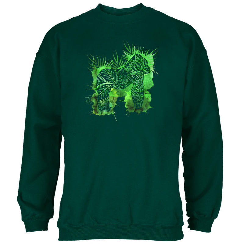 Henna Mountain Gorilla Jungle Splatter Mens Sweatshirt Men's Sweatshirts Old Glory 2XL Green