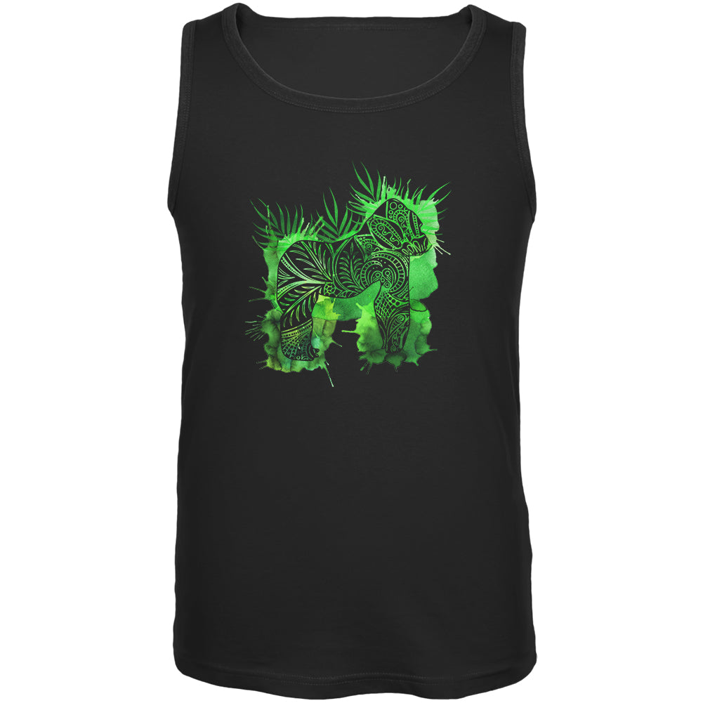 Henna Mountain Gorilla Jungle Splatter Mens Tank Top Men's Tank Tops Old Glory 2XL Black