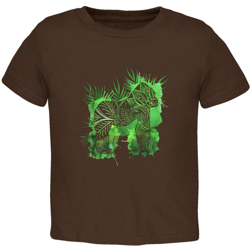 Henna Mountain Gorilla Jungle Splatter Toddler T Shirt Toddler T-Shirts Old Glory 2T Brown
