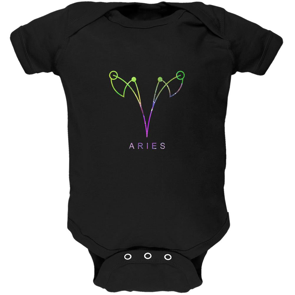 Sacred Zodiac Aries Soft Baby One Piece Baby One Piece Old Glory 0-3M Black