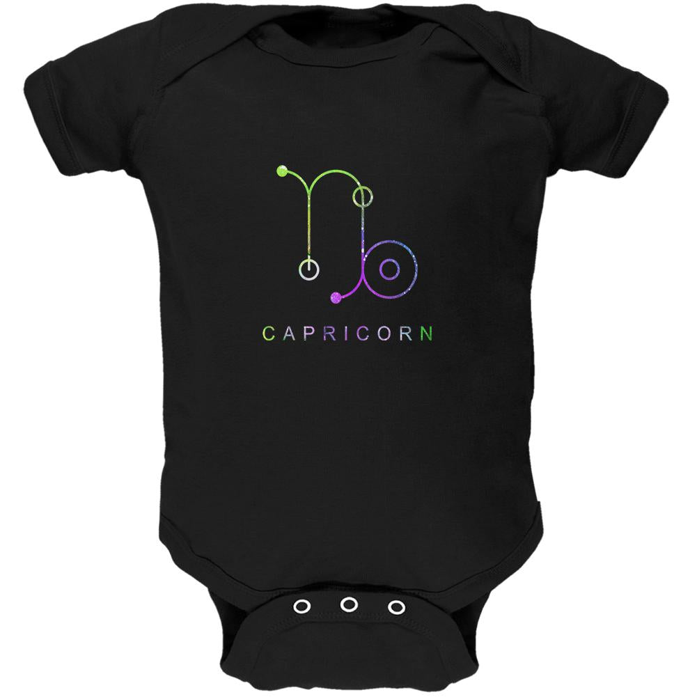 Sacred Zodiac Capricorn Soft Baby One Piece Baby One Piece Old Glory 0-3M Black