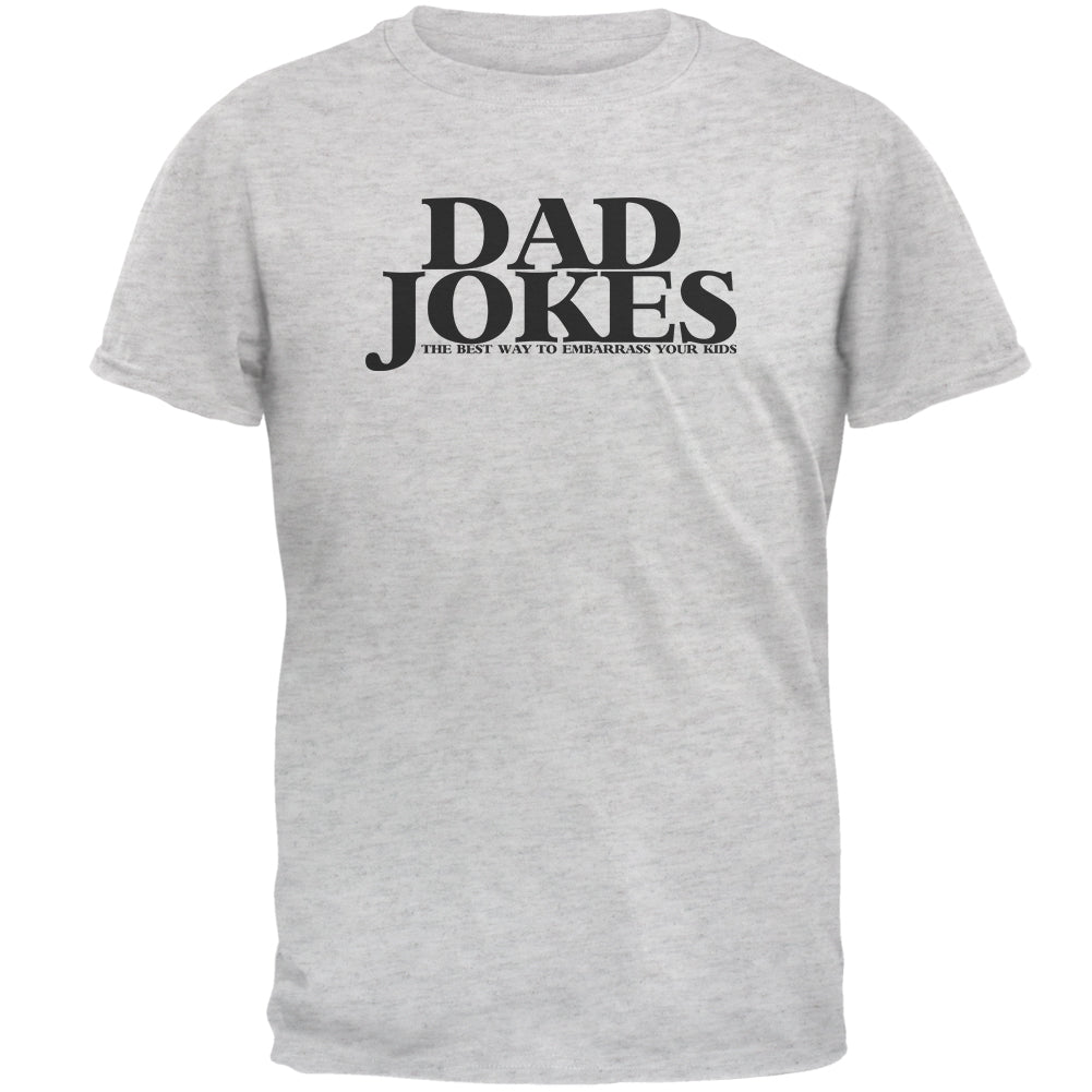 Father's Day Dad Jokes Embarrass Your Kids Mens T Shirt Men's T-Shirts Father's Day 2XL Light Heather Grey