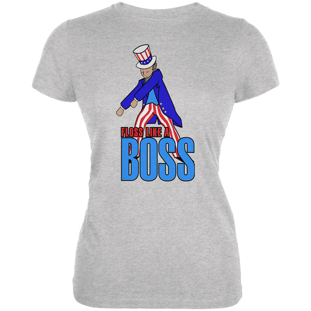 4th Of July Flossing Uncle Sam Dance Patriot Juniors Soft T Shirt Juniors T-Shirts 4th of July 2XL Heather Grey