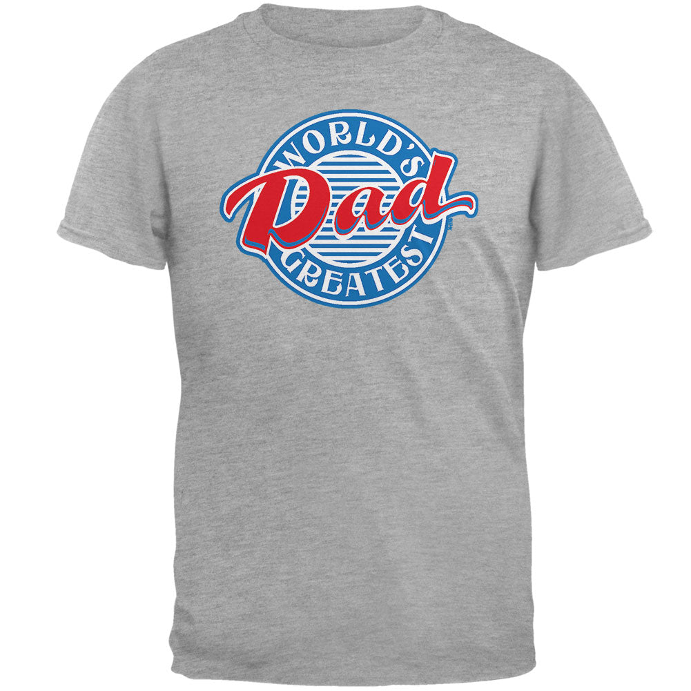 World's Greatest Dad Circle Mens T Shirt Men's T-Shirts Father's Day 2XL Heather Grey